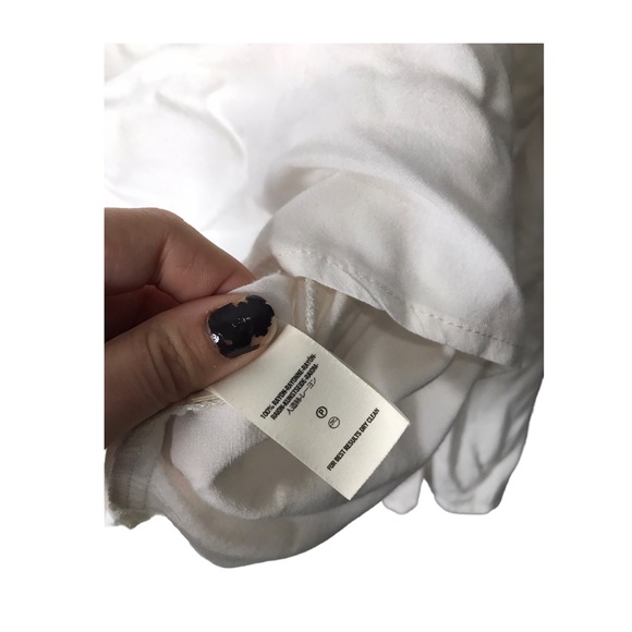 Free People | White keyhole self tie chest blouse flare sleeves • - Picture 8 of 8